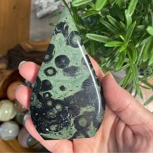 Kambaba Jasper, Kristal carving teardrop shape self stands
